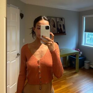 Forever 21 Terracotta Ribbed Knit Top
